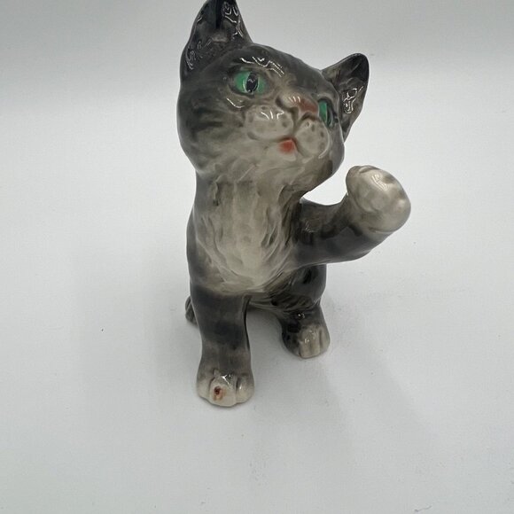 Goebel Vintage Porcelain Cat W. Germany Figurine Goebel Backstamp 1970s gray - Picture 3 of 13